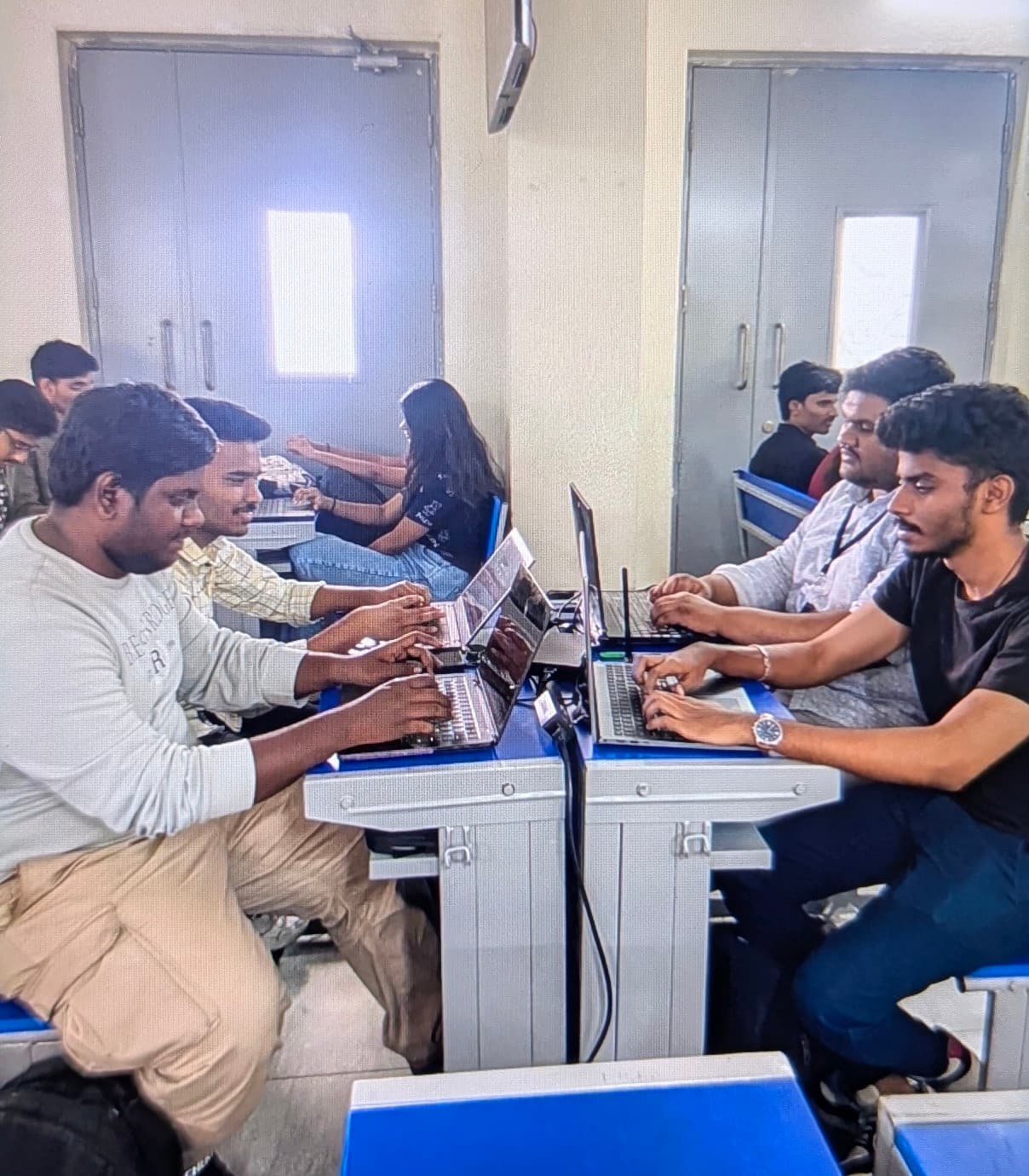 Amar Reddy's team finishing top 15 at their first hackathon at BVRIT