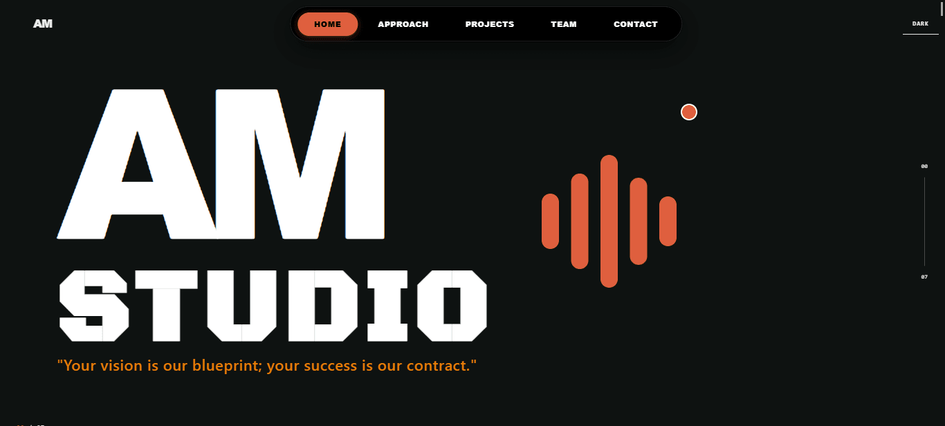 AM Studio project interface screenshot — Amar Reddy portfolio