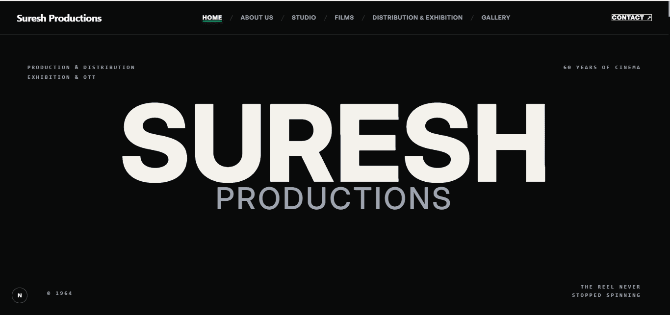 Suresh Productions project interface screenshot — Amar Reddy portfolio
