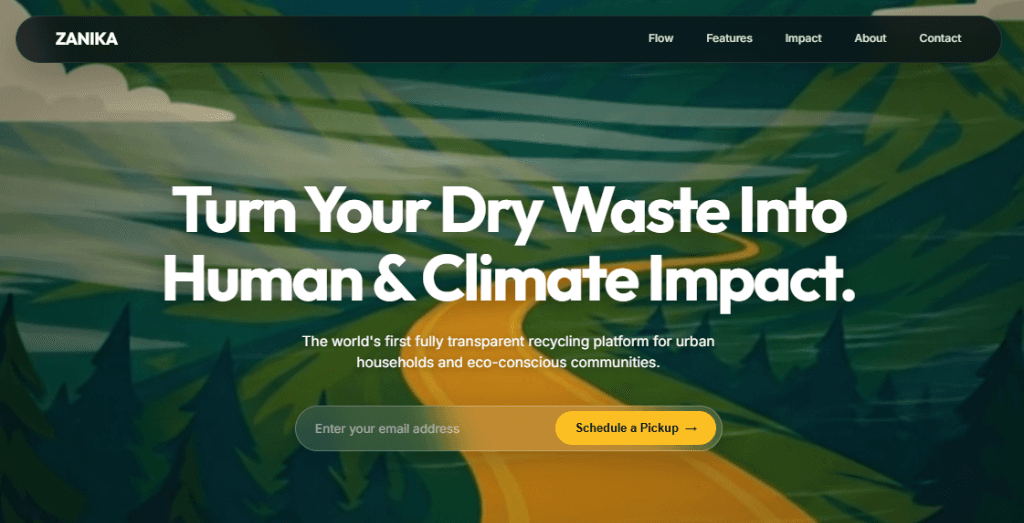 Zanika project interface screenshot — Amar Reddy portfolio